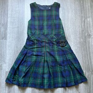 Lands' End Kids Plaid Dress - Blue and Green